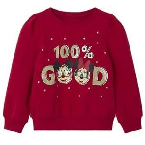 NAME IT Meisje sweatshirt Minnie Mouse Kerstmis, jester rood, 110