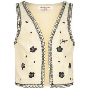 Vingino Girls Gilet Tamarin in kleur Mid White maat 8, Mid White, 8 Jaren