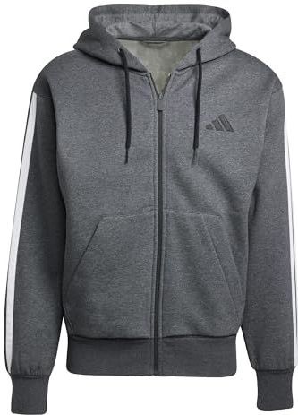 adidas - Essentials 3-Stripes - Capuchon met Volledige Rits - Fleece