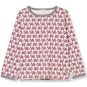 loud + proud Uniseks kinder-T-shirt met lange mouwen en olifantenprint, GOTS-gecertificeerd T-shirt, grape, 110/116 cm