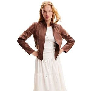 Desigual Chaq_Toronto Woman Woven PU Coat voor dames, bruin, M