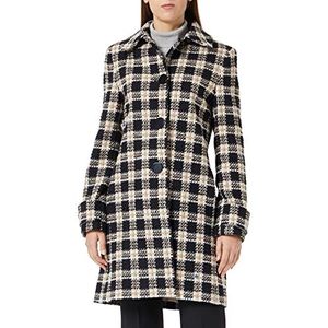 Sisley Womens 2EJFLN01O Wool Blend Coat, Multicolor Black 901, 42