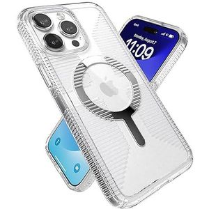 Speck Transparant iPhone 15 Pro Max-hoesje - Slank, gebouwd voor MagSafe, valbeschermende grip - krasbestendig, anti-vergeling, 6,7 inch telefoonhoesje - GemShell Grip Clear