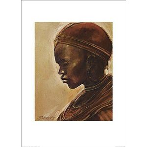 The Art Group Jonathan Sanders (Masai Woman II) -Kunstdruk 50 X 70cm, Papier, Multi kleuren, 50 x 70 x 1,3 cm