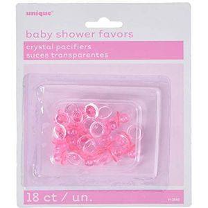 Babyshowercadeaus - 2,5 cm - roze plastic fopspeen - 18-pack