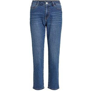 Vila Zomer Regular Waist Straight Leg Jeans, blauw (medium blue denim), 40