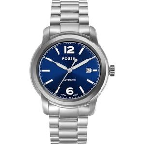 Fossil Heritage Watch for Men, Automatic movement with Stainless steel or Leather Strap Donkerbruin Wintertaling