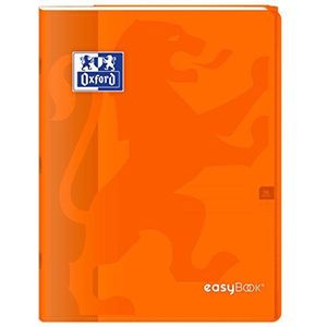 Oxford EasyBook notitieboek, 24 x 32 cm, 96 pagina's, grote ruiten, 90 g, omslag van polypropyleen, oranje met hoezen
