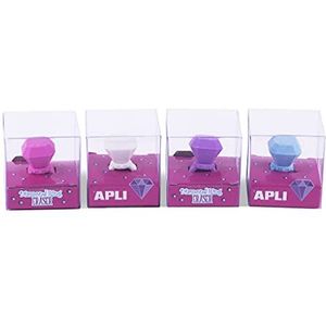APLI Kids 18980 Pack gummen voor kinderen in ringvorm: blauw, roze, paars en wit (18980)