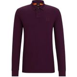 BOSS Passerby Slim Fit poloshirt voor heren van stretchkatoen met logo-patch, Medium Purple510, S