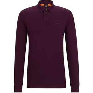 BOSS Passerby Slim Fit poloshirt voor heren van stretchkatoen met logo-patch, Medium Purple510, S