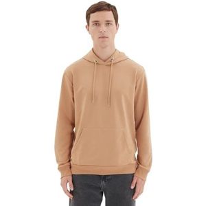 Trendyol Man Basics Regular Basic Capuchon Gebreid Sweatshirt, bruin, XXL