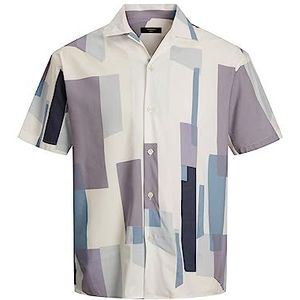 JACK & JONES Heren Jprblamotive Print Resort Shirt S/S Ln Shirt, Marina/Fit: relax Ed Fit, M