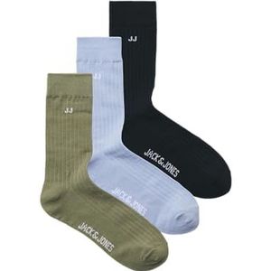 JACK & JONES - Huissokken - Lichtblauw - Donkerblauw - Olijfgroen - Wit - 3 Pack