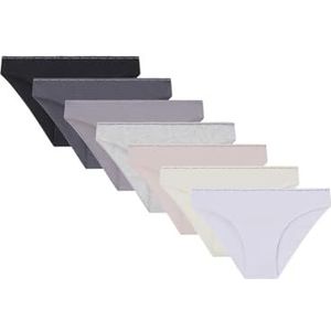 Women'secret Hipster Logo Soft Star brief, wit, S voor dames, verpakking met 7 stuks
