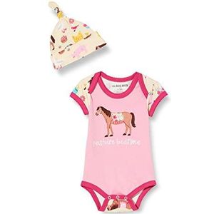 Hatley Baby Meisjes Bodysuit & Cap Peuter Sleepers, Weide Bedtijd - Landelijk Wonen, 12-18 Maanden