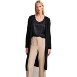 Cardigan - Zwart - Ribgebreid - V-hals - Lange Mouwen