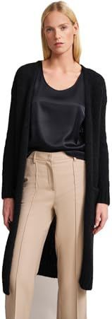 Cardigan - Zwart - Ribgebreid - V-hals - Lange Mouwen