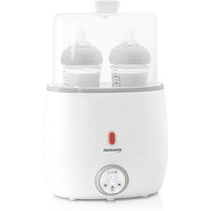 Miniland Baby flessenwarmer en sterilisator voor 2 flessen of pagglazen, ontdooifunctie, ideaal voor moedermelk