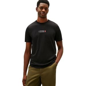 Tommy Hilfiger Heren merk liefde klein centrum TEE MW0MW41453 S/S T-shirt, zwart, M, Zwart (zwart), M