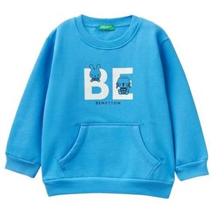 United Colors of Benetton Sweatshirt met capuchon voor kinderen en jongens, Lichtblauw 16F, 24 Maanden