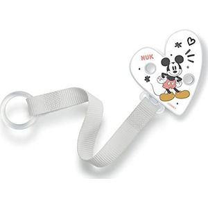 NUK Fopspeenketting en clip, voor ringen van de fopspeen | robuust en onbreekbaar | Disney Mickey Mouse