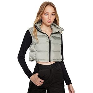 Trendyol Dames reverskraag Plain Regular Vest Sweater, licht Khaki, XS, Licht Kaki, XS
