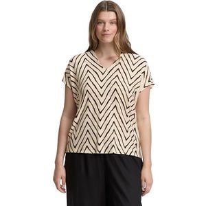 TOM TAILOR - 38058 - T-shirt - Natural Zig Zag Design - Dames