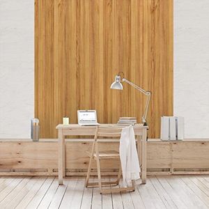 Apalis Vliesbehang hout wit spar fotobehang vierkant | fleece behang wandbehang foto 3D fotobehang voor slaapkamer woonkamer keuken set, maat: 6