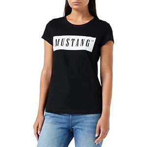 MUSTANG Dames Alina C Logo Tee T-Shirt, Black 4142, S