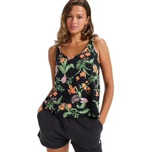 Roxy Gebreide top V-hals ONDER UW SPELL PRINTED Jonge Dames Zwart XL