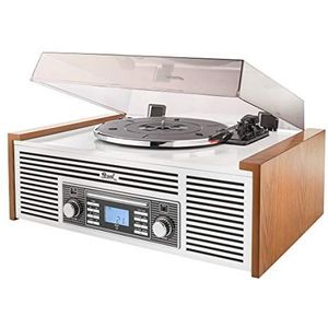 Dual NR 7 stereo-nostalgie muziekinstallatie met platenspeler (FM-tuner, CD-RW, MP3, USB, Bluetooth, AUX-In) bruin