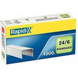 Rapid Standard Nietjes 24/6, Capaciteit tot 20 Vellen, Bevat 1000 Nietjes, Groene Symbolen Om Segment Aan Te Geven, 6 Millimeter Pootlengte, Scherpe Uiteinden, 3,8 x 1,6 x 6,9 Centimeter, 24855600