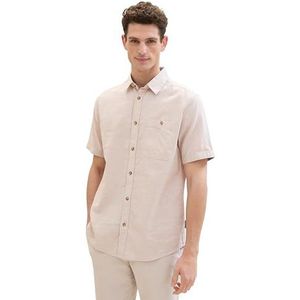 TOM TAILOR Herenhemd, 31235 - Caramel Beige Chambray, 3XL