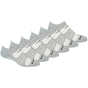 Saucony RunDry Mesh ventilerende Comfort Fit Performance Tab sokken voor heren, verkrijgbaar in M-XL (6, 12 paar), Grijs (6 paar), Large
