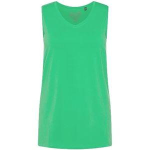 Ulla Popken, Dames, grote maten, top, A-lijn, V-hals, mouwloos, limoengroen, 46/48 NL