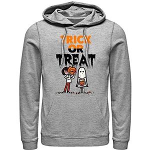 Stranger Things Unisex Trick or Treat Hoodie Hooded Sweatshirt, Heather Grey, L, Heather Grey, L