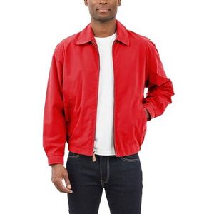 LONDON FOG Heren Auburn Zip Front Golf Jacket (Regular & Big-Tall Maten) Katoen Lichtgewicht, Rood, L