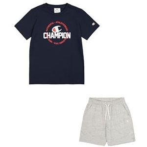 Champion Boy's Legacy Boy - grafische ronde hals set met logo, blauw (BS501), L, Blauw (BS501), 11-12 jaar