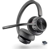 Poly Voyager 4320 UC draadloze headset, stereo-hoofdtelefoon met ruisonderdrukking-microfoonarm, verbinding met pc/Mac/mobiele telefoon via Bluetooth, compatibel met teams (gecertificeerd), zoom en
