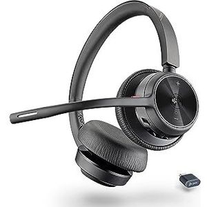 Poly Voyager 4320 UC draadloze headset, stereo-hoofdtelefoon met ruisonderdrukking-microfoonarm, verbinding met pc/Mac/mobiele telefoon via Bluetooth, compatibel met teams (gecertificeerd), zoom en