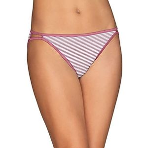 Vanity Fair Damesverlichting string bikini panty 18108, Roze gestreept design., L