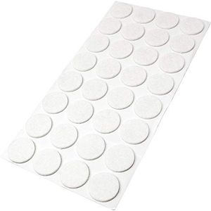 Adsamm® / 32 x zelfklevende viltglijders/Wit/ø 26 mm/Rond/Meubelviltglijders met een dikte van 3,5 mm/Meubel- en vloerbescherming