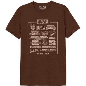 Marvel T-shirt heren, Bruin Melange, XXL