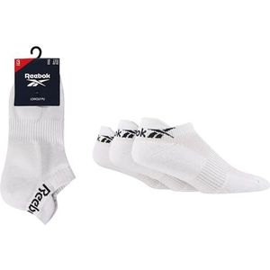 Reebok Lage sokken, uniseks, comfortabel, ademend katoen, voor wandelen, sport, fitness, dagelijks gebruik, wasbaar, lage pasvorm, 3 paar, maat 43-45, wit, Wit, 43-45