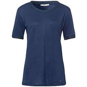 BRAX Dames Style Cathy Linen T-Shirt, blauw, 36