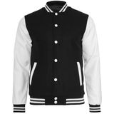 Urban Classics TB201 Oldschool College Jacket voor heren, zwart wit, XL