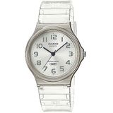 Casio Analoog kwartshorloge voor dames met kunststof armband MQ-24S-7BEF, Transparant, MQ-24S-7BEF-AMZUK