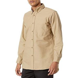 Red Kap Men's Poplin Dress Shirt, Khaki, X-Large