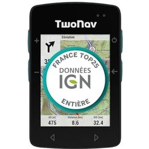 TwoNav Roc + Frankrijk IGN Topo kaart compleet met 2,7 inch display voor mountainbike, fiets, gravel of bikepacking met kaarten inbegrepen. Kleur turquoise